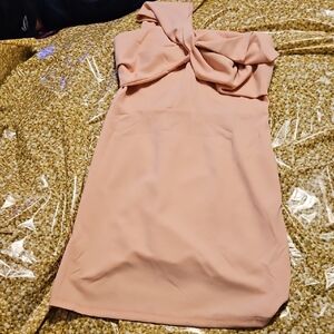 Elegant Pink Strapless Dress